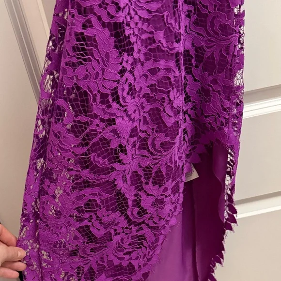 for love and lemons purple lace dress For Love & Lemons Chenille Lace Cutout Mini Dress